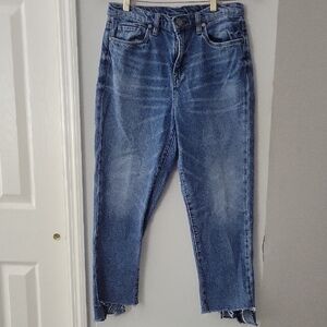 Blank NYC Classic Blue Denim Jeans Step Hem Size 28